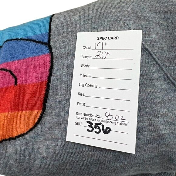 Zadig & Voltaire Rainbow Peace Sign Crewneck Cashmere Sweater Grey Size XS - Picture 10 of 10